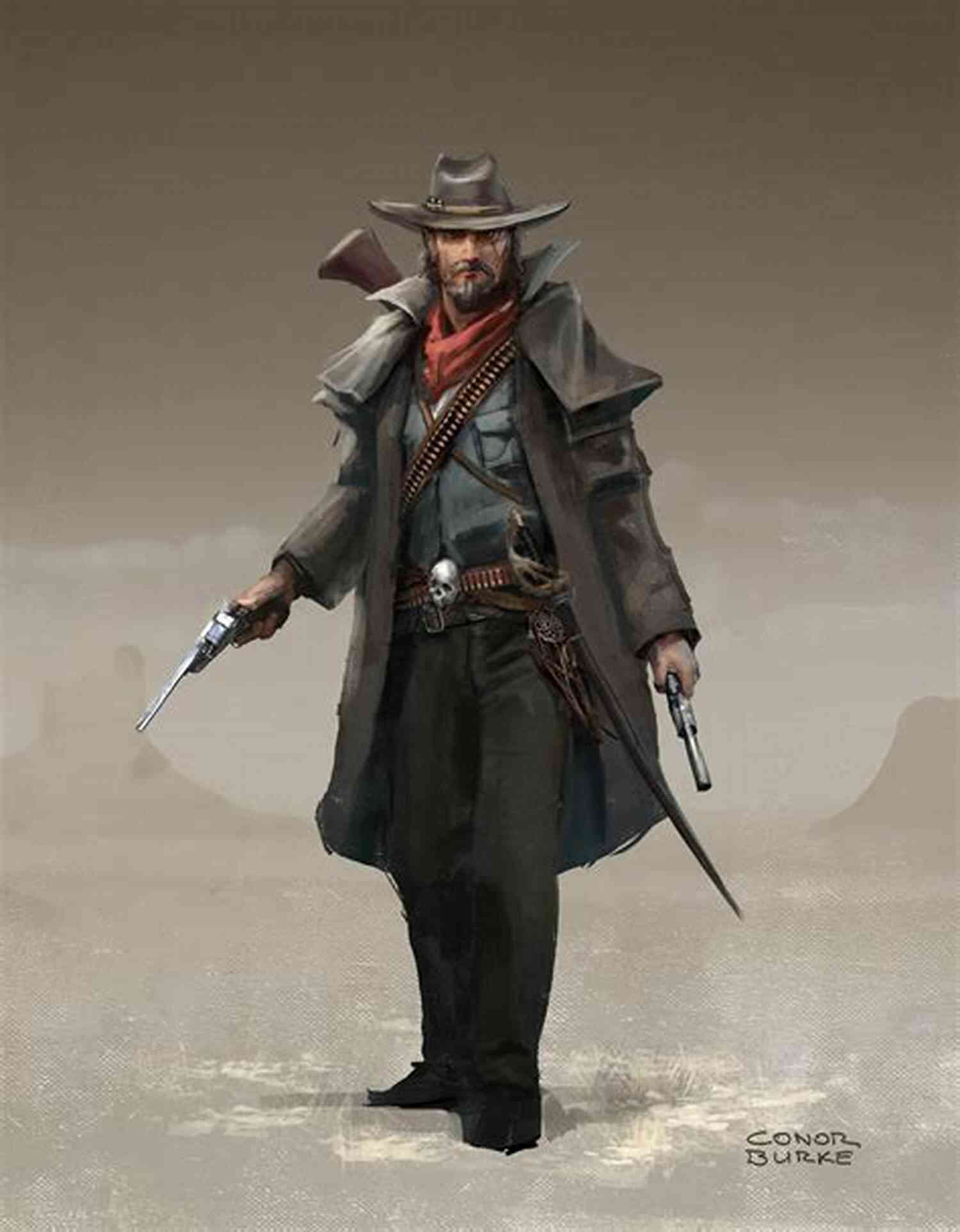 Illustration Of A Wild West Landscape With A Feared Gunslinger Challenging A Group Of Outlaws They Came To Kill (A Preacher MacCallister Western 2)