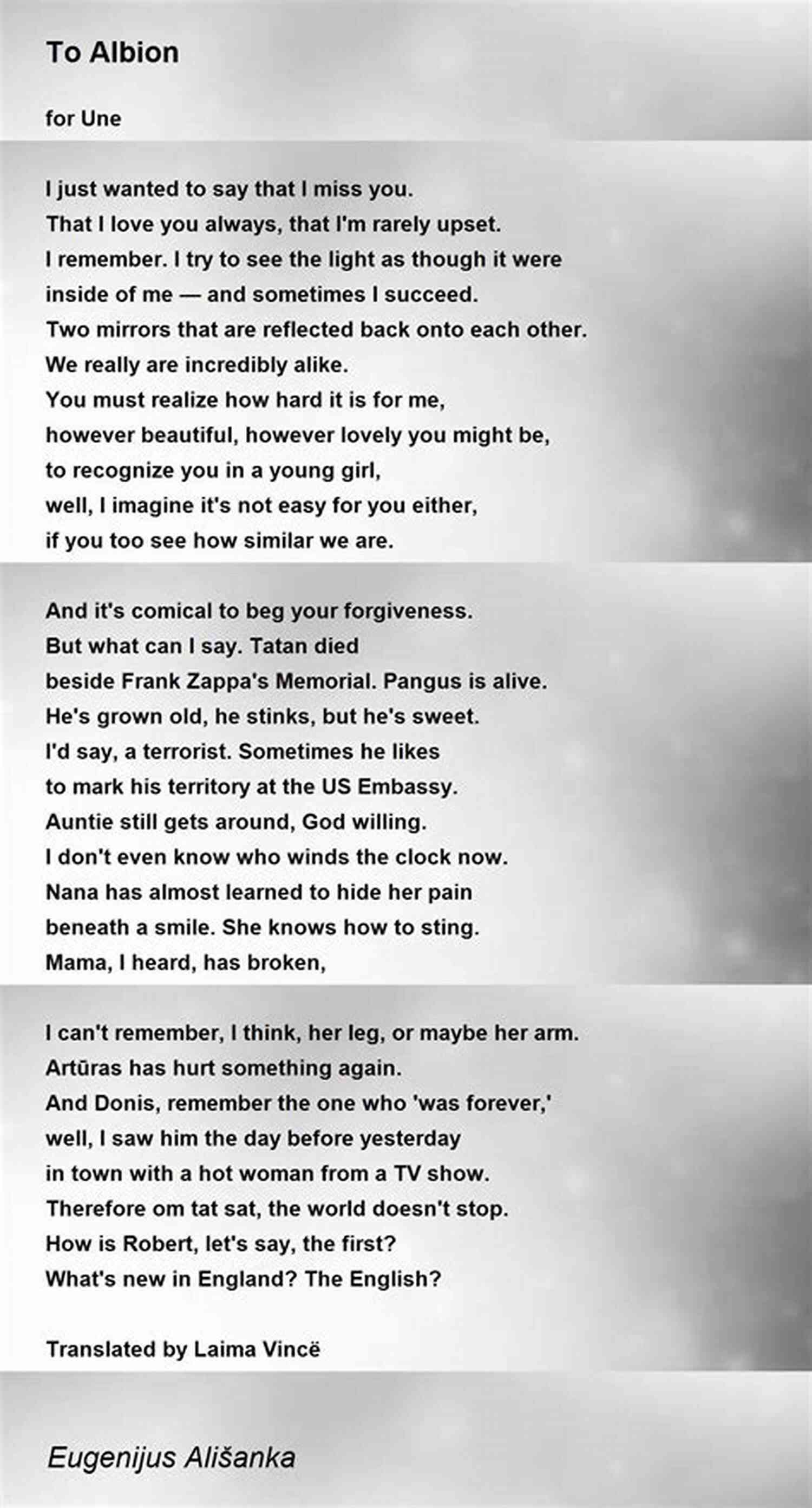 Reader Mesmerized By Albion Dark Long Poem Albion Dark: Long Poem I