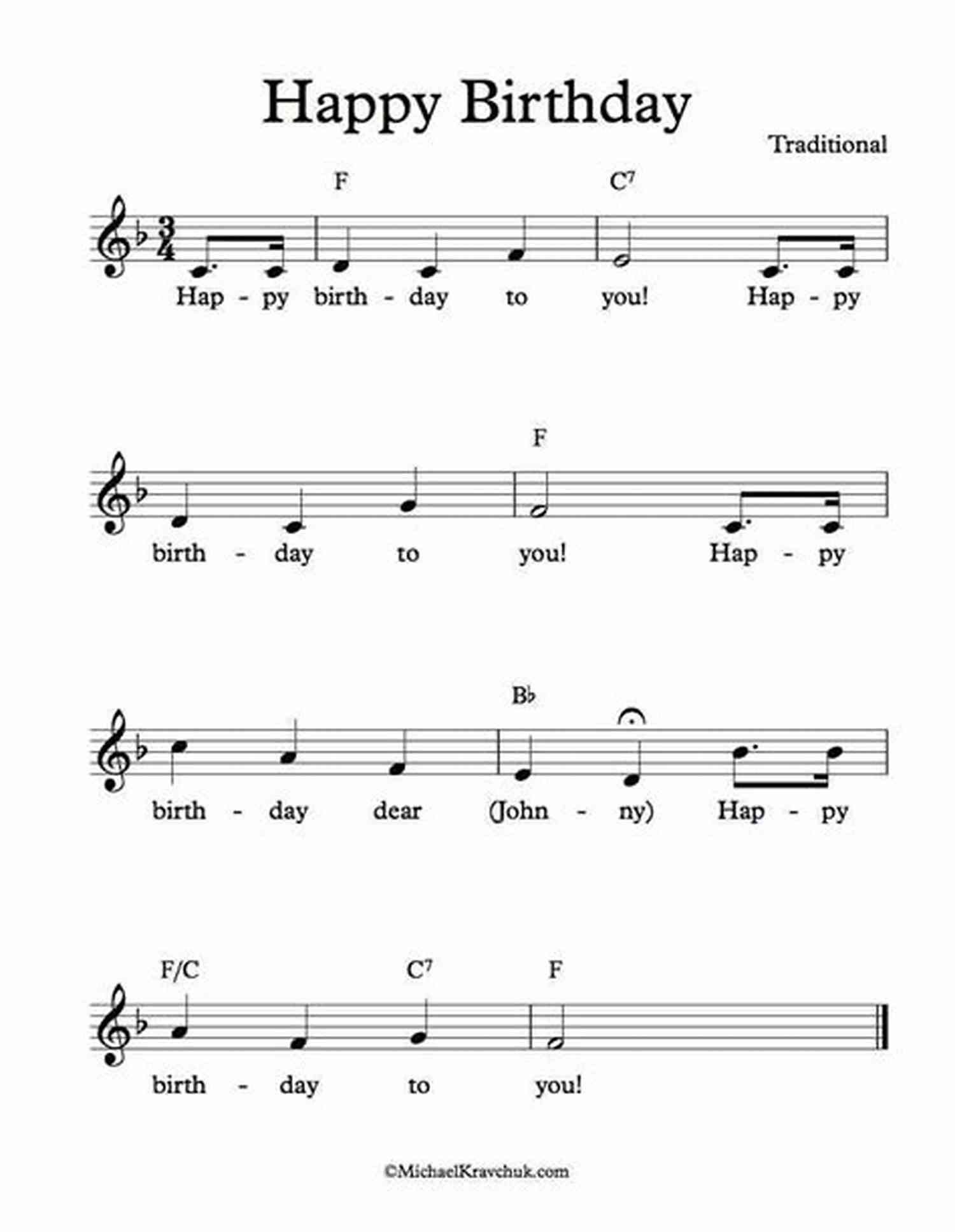 Sheet Music For Happy Birthday Easy Piano Songs For Kids: 65 Classic Melodies For Kids To Play On Piano Easy Piano Sheet Music For Kids (with Labeled Notes Free Audio)