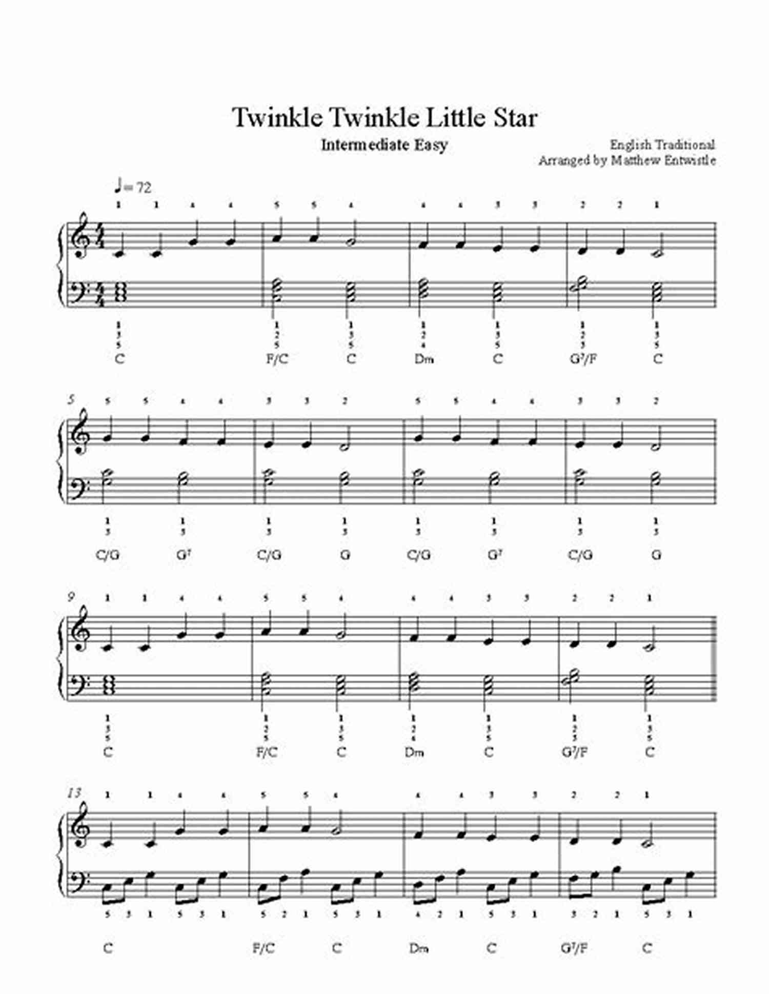 Sheet Music For Twinkle Twinkle Little Star Easy Piano Songs For Kids: 65 Classic Melodies For Kids To Play On Piano Easy Piano Sheet Music For Kids (with Labeled Notes Free Audio)